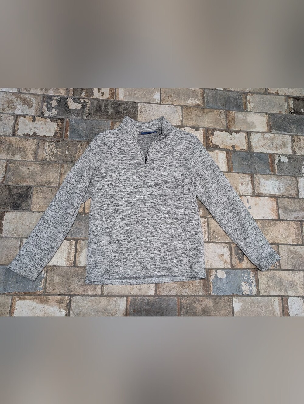 Apt. 9 Light Grey Heathered Quarter-Zip Sweater Pullover Women's Small